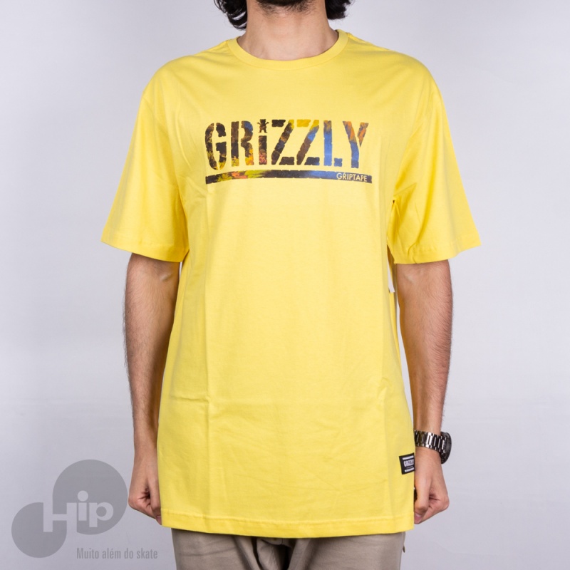 Camiseta Grizzly Stamped Scenic Amarela