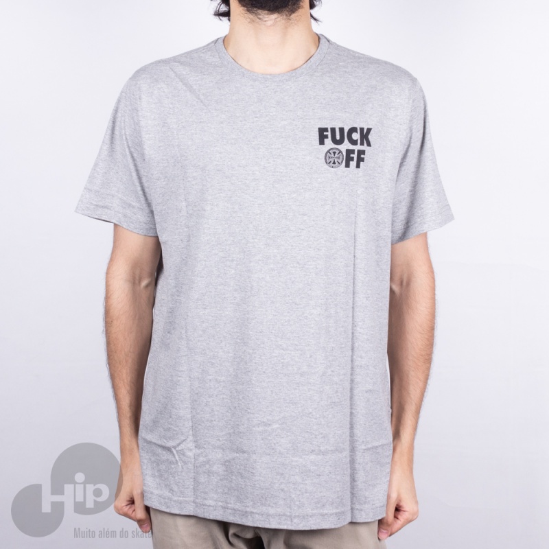 Camiseta Independent Fuck Off Cinza Claro
