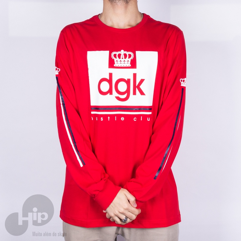 Camiseta Manga Longa Dgk Hustle Club Vermelha