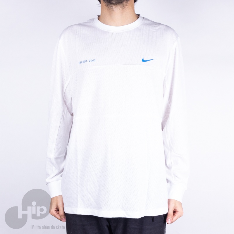 Camiseta Manga Longa Nike Ao0281-100 Branca