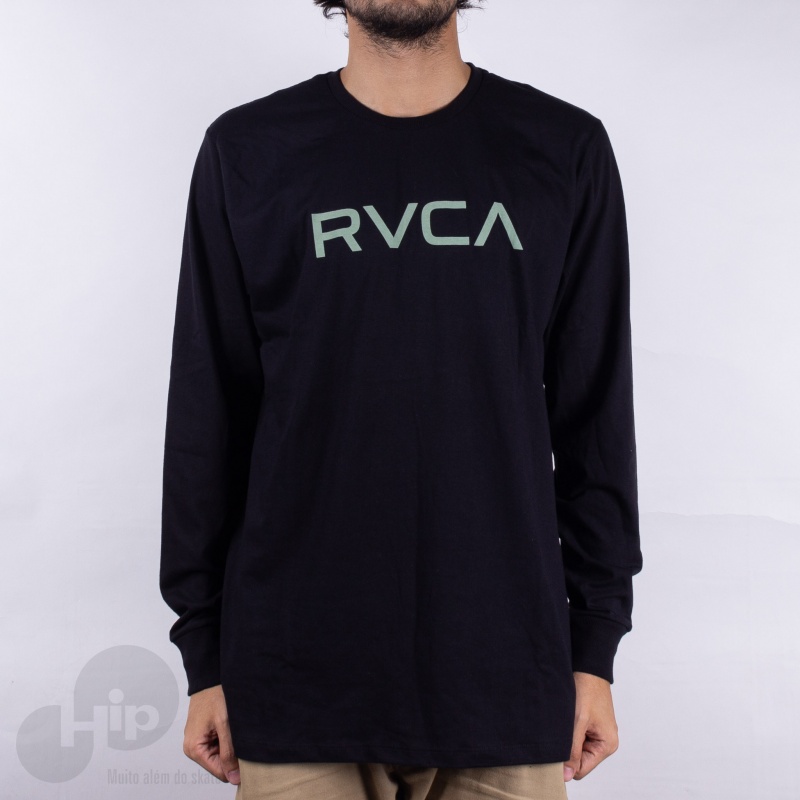 Camiseta Manga Longa Rvca Big Preta