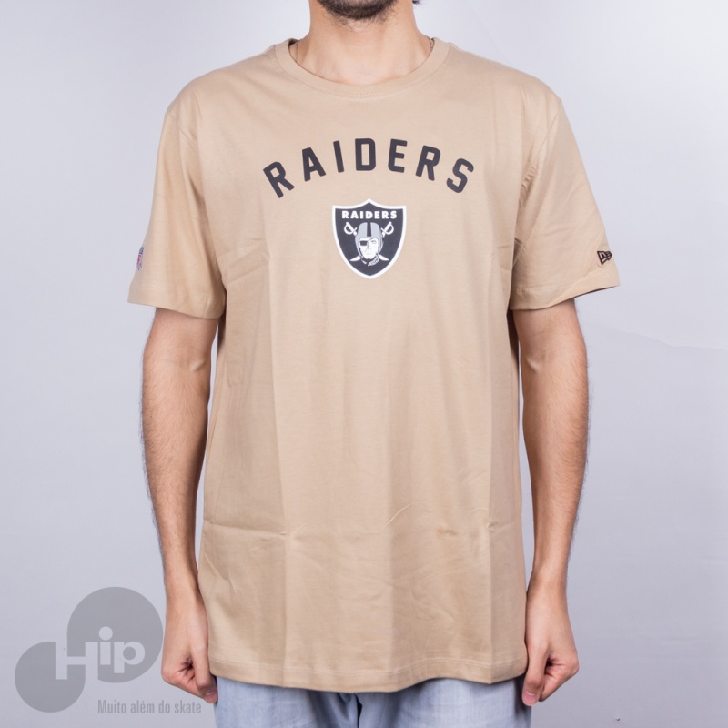 Camiseta New Era Essential Ground Oakland Raiders Bege