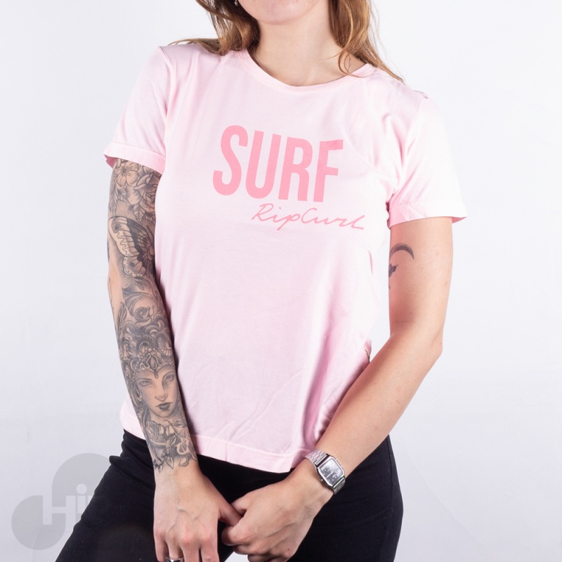 Camiseta Rip Curl Washed Surf Rosa