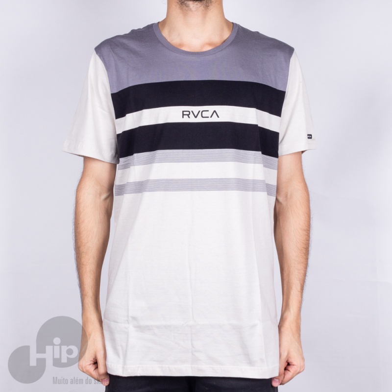 Camiseta Rvca Courtside Crew Cinza Claro