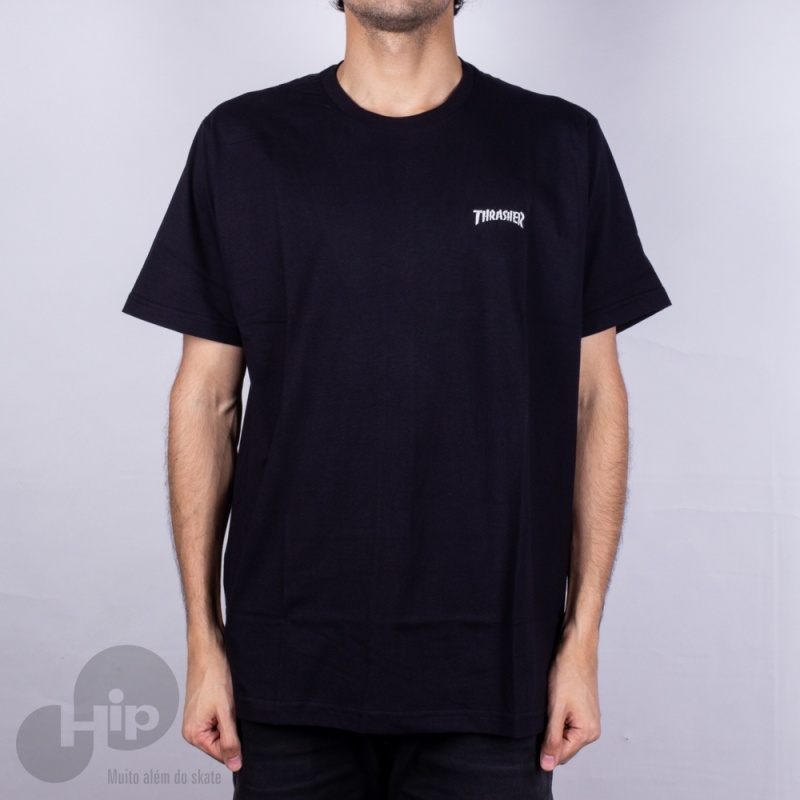 Camiseta Thrasher Logo Bottom Preta