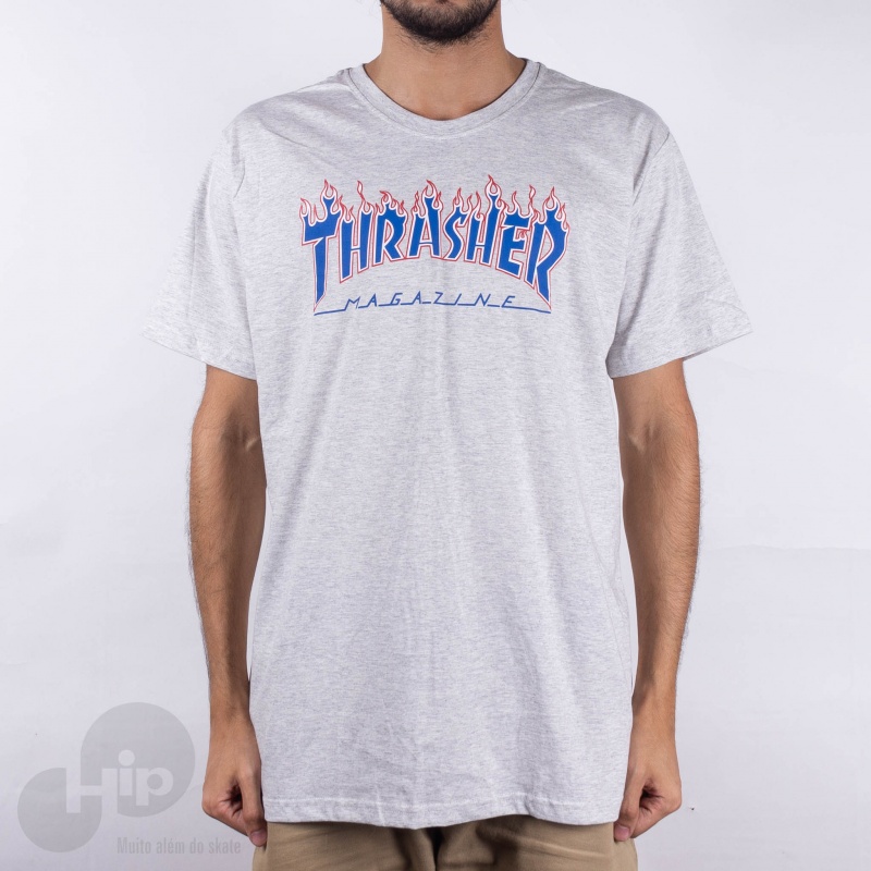 Camiseta Thrasher Patriot Cinza Claro