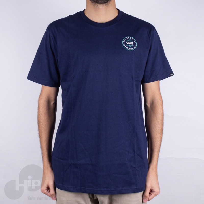 Camiseta Vans Old Skool Circle Logo Azul Escuro