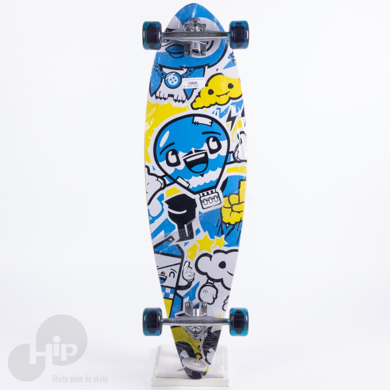 Longboard Creme Azul/Amarelo