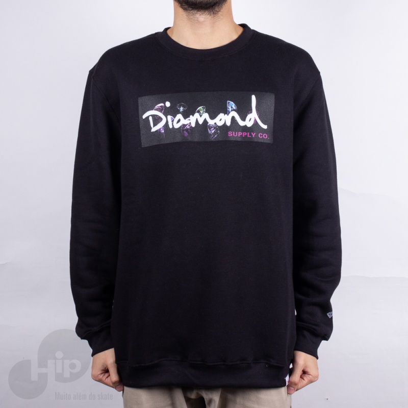 Moletom Diamond Colors Block Logo Preto