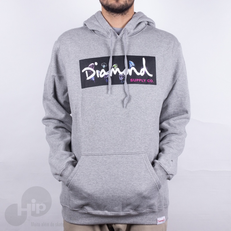 Moletom Diamond Colors Box Logo Cinza Claro