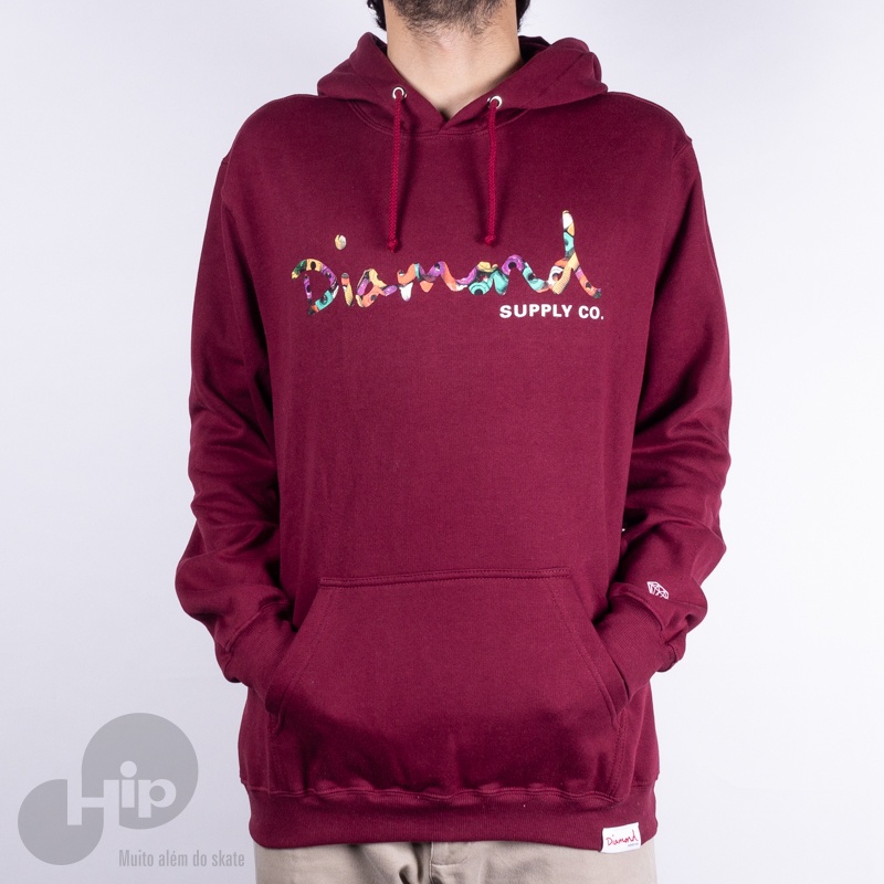 Moletom Diamond Og Script Fasten Vinho