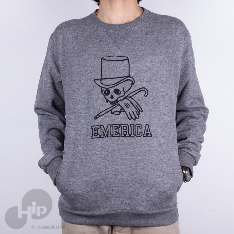 Moletom Emerica Nucky Crewneck Cinza