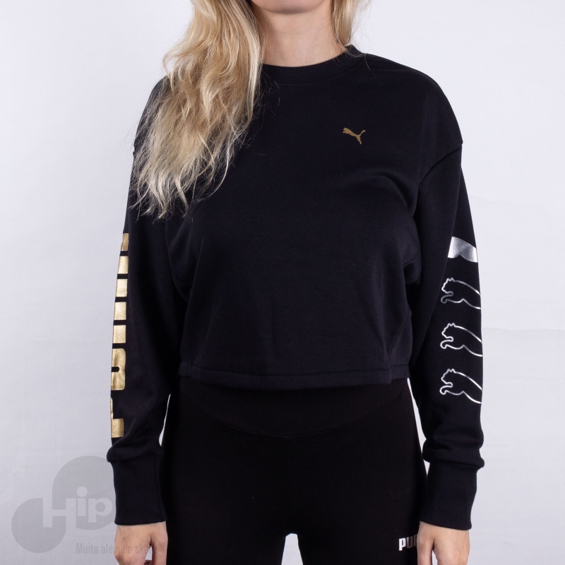 Moletom Puma Rebel Crew Sweat Tr Preto