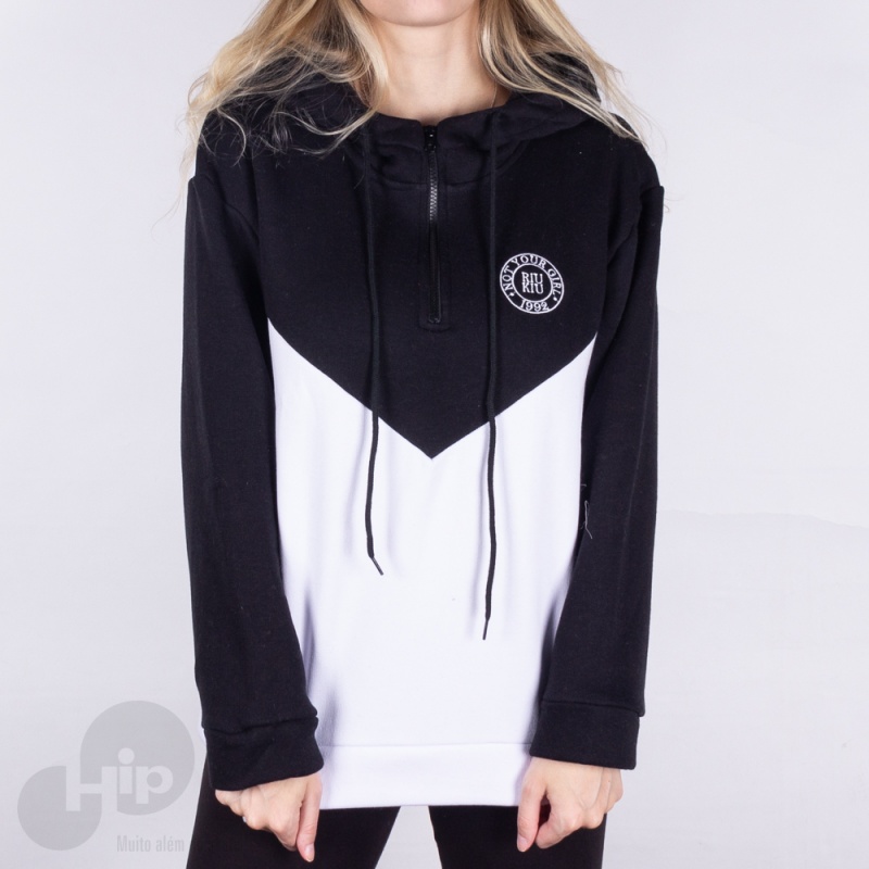 Moletom Riu Kiu Oversized Bicolor Branco