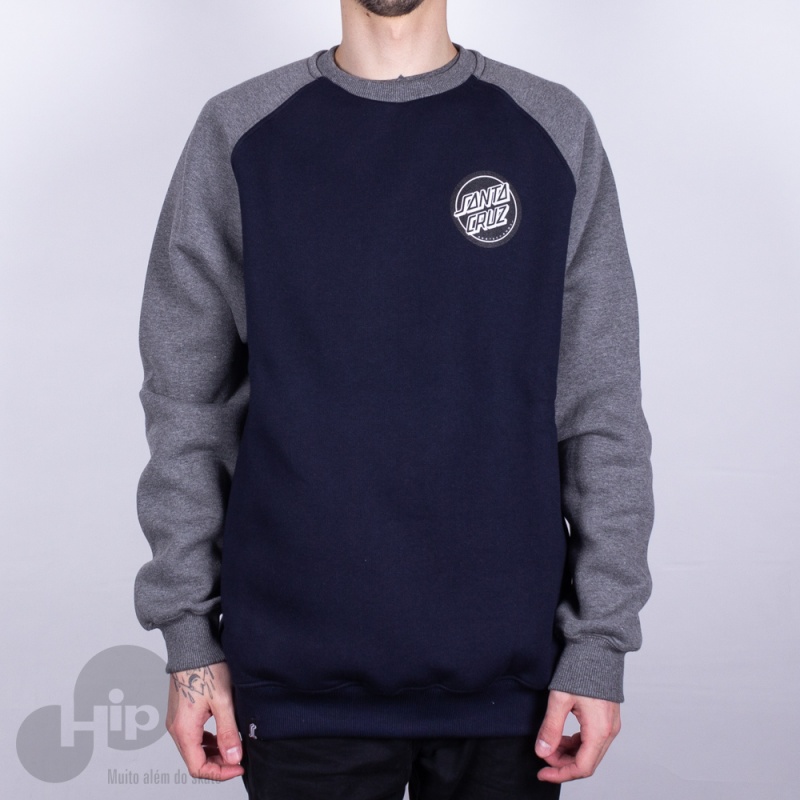 Moletom Santa Cruz Outline Dot Crew Azul