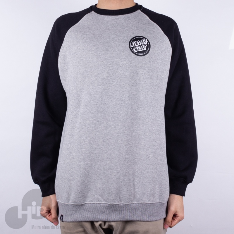 Moletom Santa Cruz Outline Dot Crew Cinza Claro