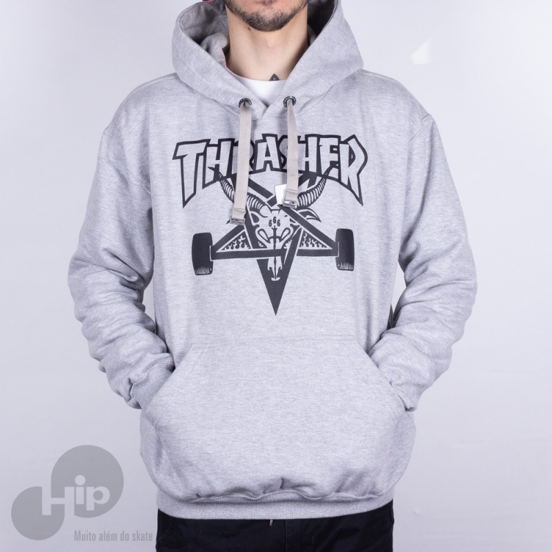 thrasher moletom cinza