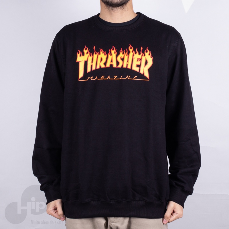 Moletom Thrasher Flame Logo Preto