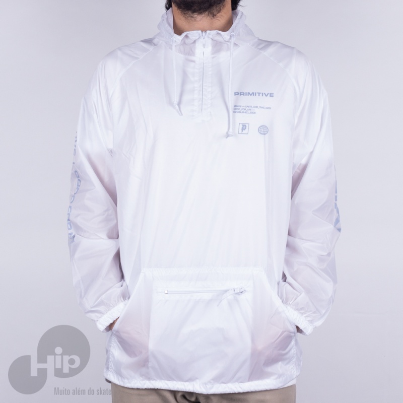 Quebra Vento Primitive Meta Anorak Branco