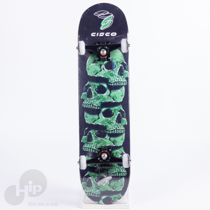 Skate Montado Cisco Pro Skull Green Preto