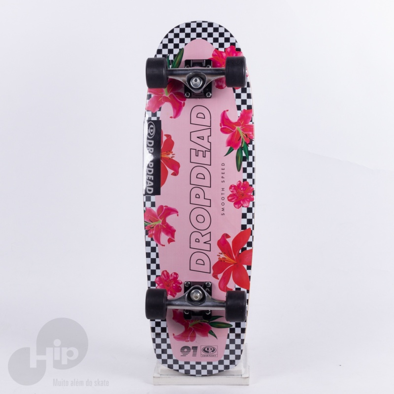 Skate Montado Drop Dead Cruzer Flowers Rosa