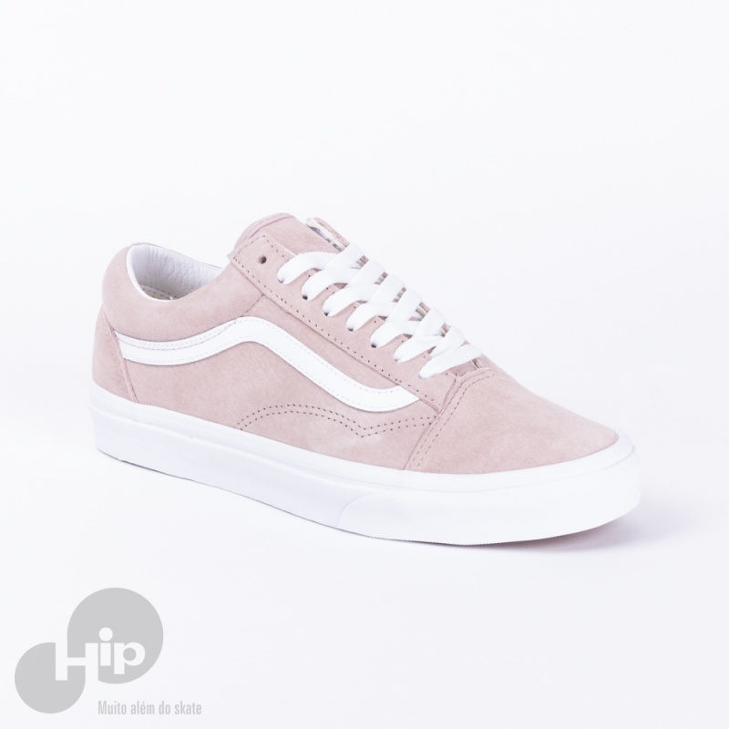 vans rosa couro