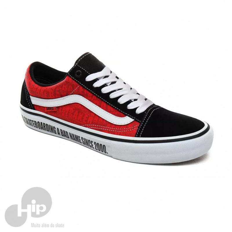 tenis vans old skool vermelho e preto