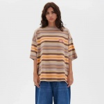 Camiseta Baw Over Striped Revival Marrom
