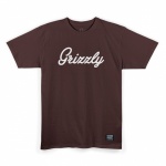 Camiseta Grizzly Script Logo Marrom