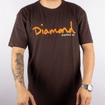 Camiseta Diamond Og Script Marrom
