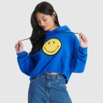 Canguru Baw Cropped Smiley Chenille Azul