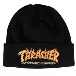 Gorro Thrasher Fire Logo Preto