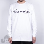 Camiseta Manga Longa Diamond OG Script Branca