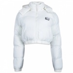 Jaqueta New Era Puffer Bomber Cropped Branco