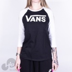 Blusa 3/4 Fem Vans Flying V Preta