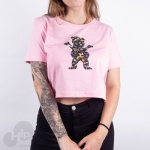 Blusa Cropped Grizzly Og Bear Boo Bugs Rosa