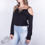 Blusa Cropped Riu Kiu Preta