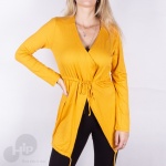 Blusa Riu Kiu Cardigan Com Ajustes Amarela