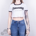 Blusa Thrasher Skate Mag Crop Branca