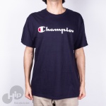 Camiseta Champion Logo Manuscrito Azul Escuro