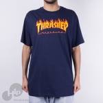 Camiseta Thrasher Flame Logo Azul Escuro