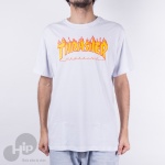 Camiseta Thrasher Flame Logo Branca