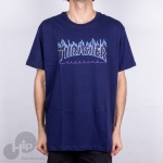 Camiseta Thrasher Purple Flame Azul Escuro