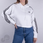 Moletom Cropped Adidas Ed7555 Branco